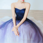 Gorgeous Gradient Tulle Ball Gown Evening Dresses, Tulle Party Dresses with Applique