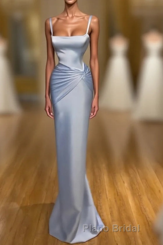 Gorgeous Long Blue Mermaid Graduation Dresses Fabulous Straps Formal Prom Dresses Main image