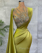 Gorgeous Mermaid Beadings Formal Prom Dresses Long With Ruffles