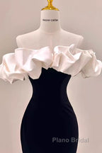 Gorgeous Mermaid Off The Shoulder Black Formal Prom Dresses