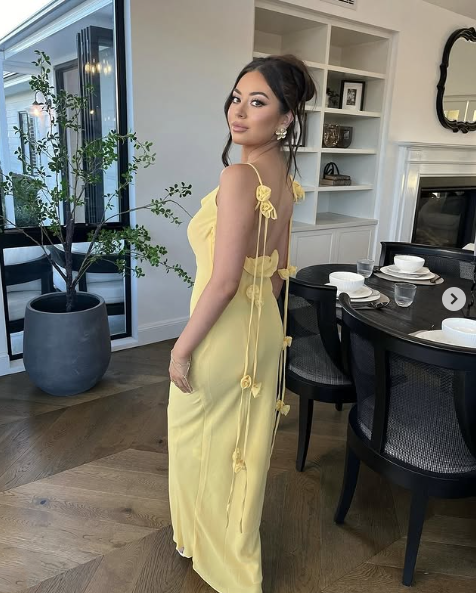 Gorgeous Mermaid Spaghetti Straps Floor Length Floral Yellow Formal Evening Dresses Formal Prom Dresses