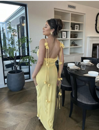 Gorgeous Mermaid Spaghetti Straps Floor Length Floral Yellow Formal Evening Dresses Formal Prom Dresses