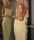Gorgeous Mermaid Spaghetti Straps Floor Length Floral Yellow Formal Evening Dresses Formal Prom Dresses