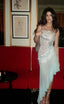Gorgeous Mermaid Strapless Chiffon Blue Formal Prom Dresses Formal Evening Dresses