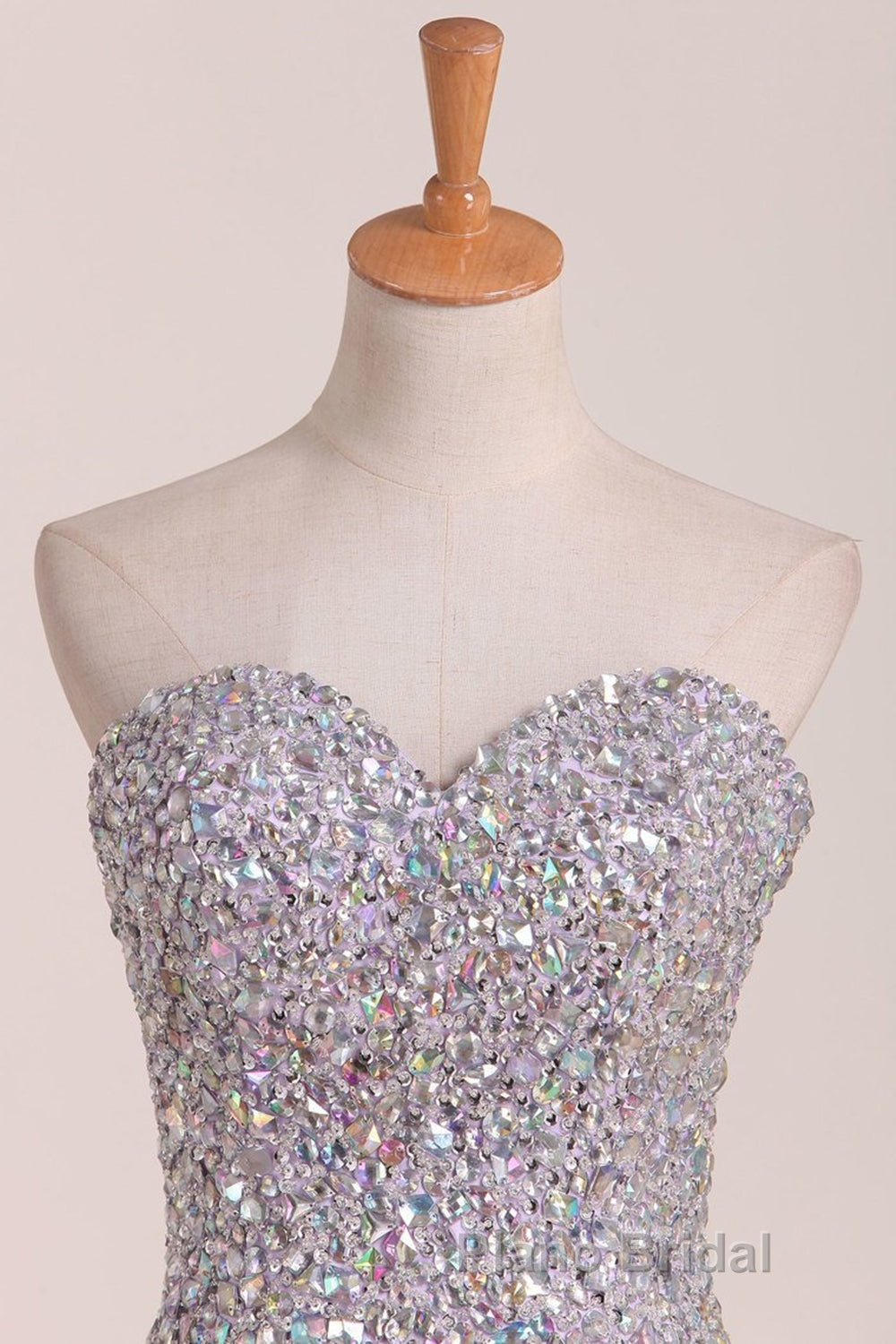 Gorgeous Mermaid Strapless Purple Beaded Long Formal Prom Dresses, Mermaid Purple Beaded Formal Evening Dresses, Purple Ball Gown Secondary image