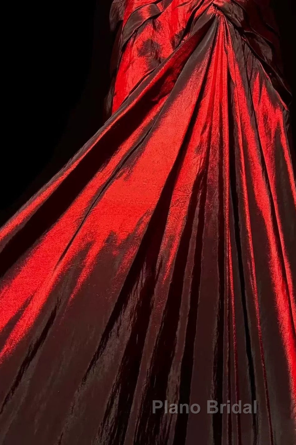 Gorgeous Mermaid Sweetheart Red Taffeta Long Evening Dresses Formal Prom Dresses