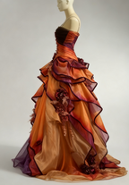 Gorgeous Ombre Spaghetti Straps A-Line Layered Tulle Long Formal Prom Dresses Formal Evening Gowns