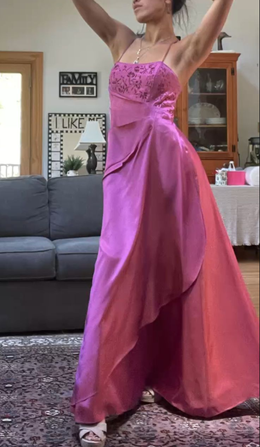 Gorgeous Pink A Line Beaded Formal Prom Dresses Long Formal Evening Gown