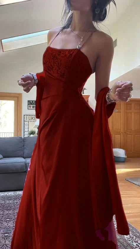 Gorgeous Pink A Line Beaded Formal Prom Dresses Long Formal Evening Gown