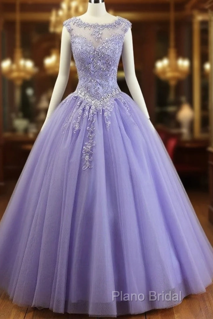 Gorgeous Quinceanera Dresses With Applique And Beadings, Purple Formal Gowns Main image