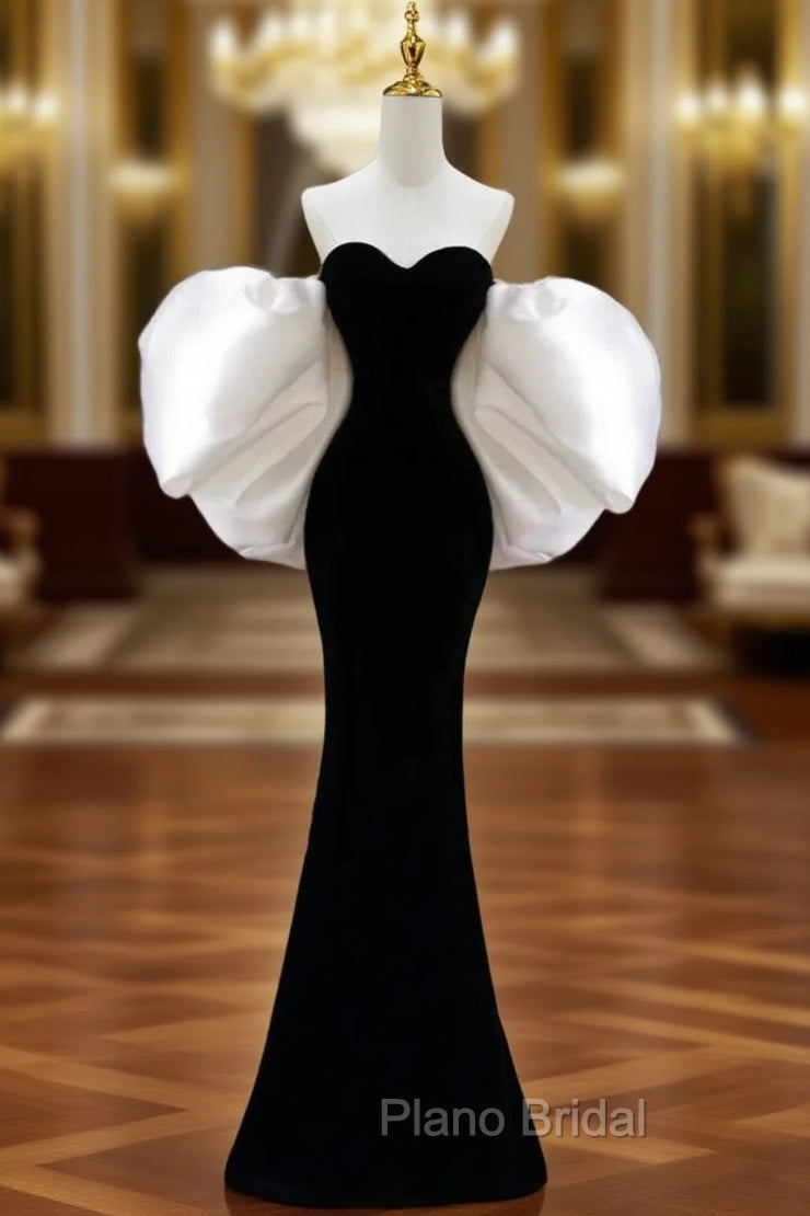 Gorgeous Sheath Off The Shoulder Black Velvet Evening Dresses Formal Prom Dresses Birthday Outfits Main image