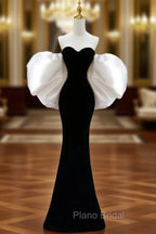 Gorgeous Sheath Off The Shoulder Black Velvet Evening Dresses Formal Prom Dresses Birthday Outfits