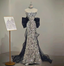 Gorgeous Silver Mermaid Strapless Bow Sequined Train Formal Prom Dresses