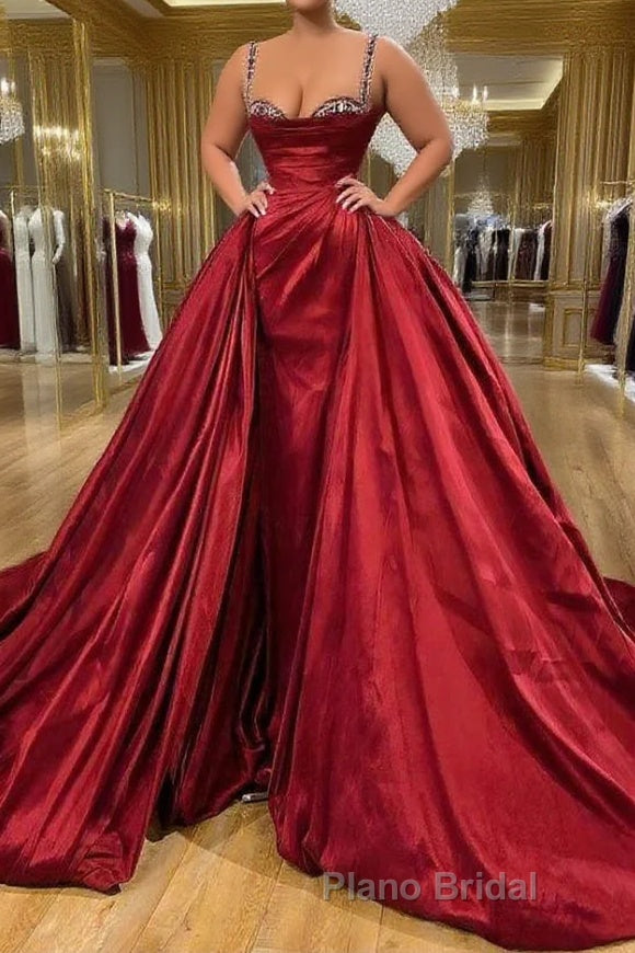 Gorgeous Spaghetti Strap Sleeveless Formal Prom Dress With Train Main image