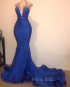 Gorgeous Spaghetti Straps Beads Appliques Formal Prom Dresses Elegant Alluring Chic V-neck Fit and Flare Evening Gowns