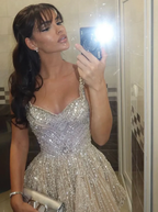 Gorgeous Tulle Beaded A Line Cocktail Dresses Champagne Short Homecoming Dresses
