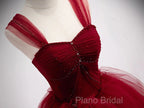 Gorgeous Wine Red Tulle Ball Gown Long Formal Prom Dresses Formal Dresses, Burgundy Sweet 16 Dresses