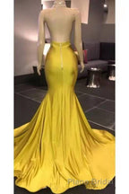 Gorgeous Deep V Neck Mermaid Formal Prom Dresses, Long Evening Dresses