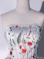 Gray A-LIne Tulle Long Formal Prom Dresses, Gray Formal Evening Dresses