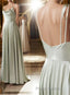 Gray green long Formal Prom dress, Gray green bridesmaid dress