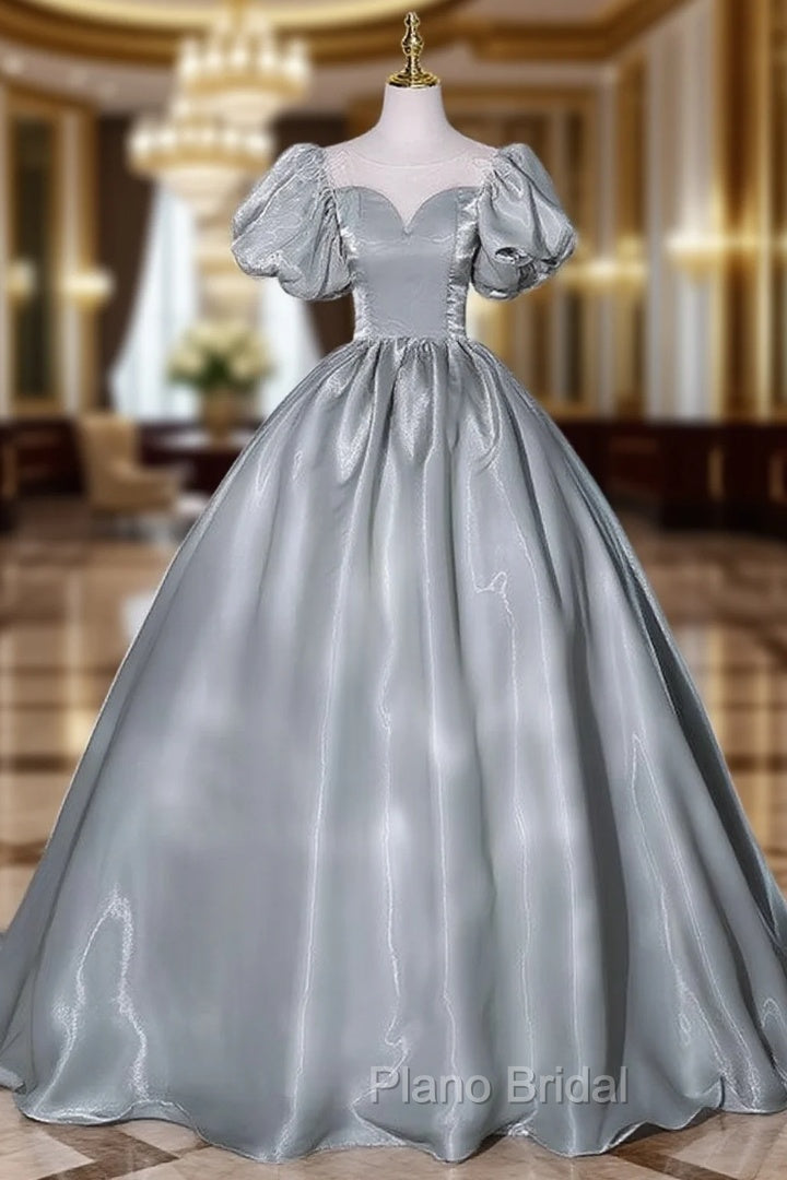Gray Green Puff Sleeve Quinceanera Dresses Main image