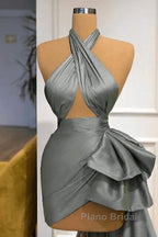 Gray Robe De Soiree Sheath Sheath Halter Detachable Sexy Long Formal Prom Dresses Formal Prom Gown Evening Dresses