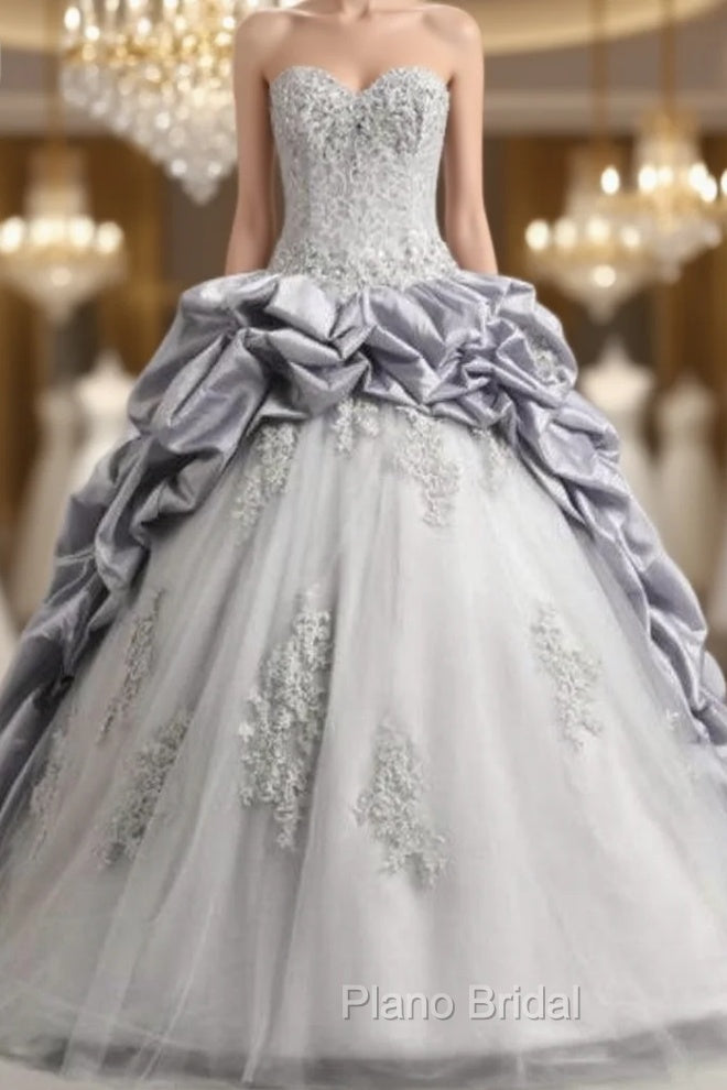 Gray Satin Tulle Ruffles Tiered Quinceanera Dresses For 16 Year Dresses Main image