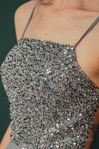 Short A-Line Strapless Beaded Chiffon Homecoming Dresses