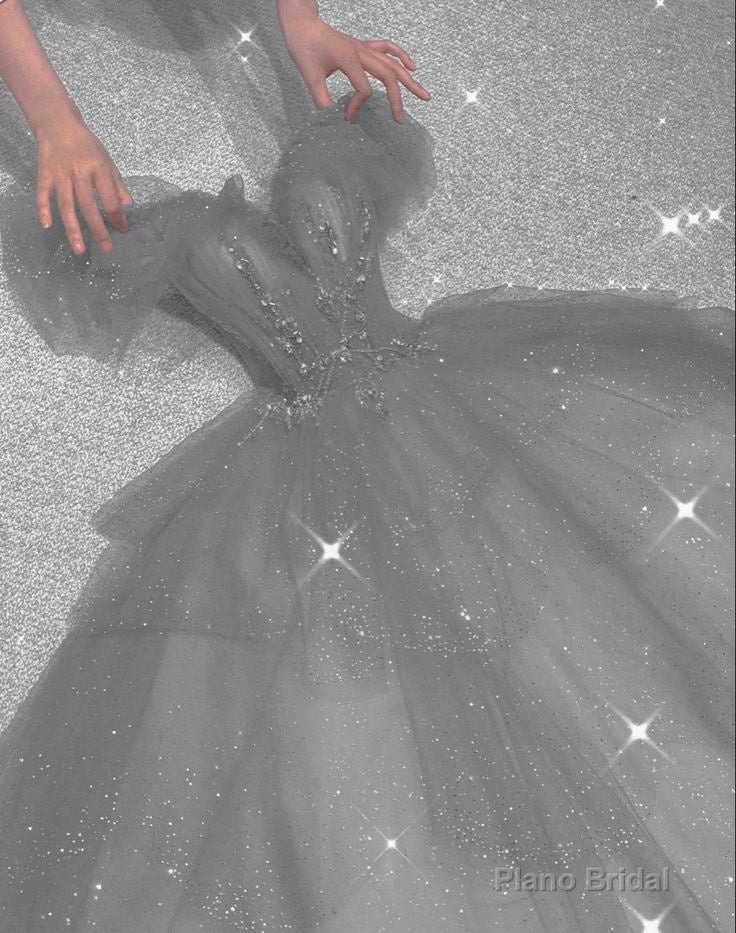 Gray Tulle Long Prom Dress Formal Dress Graduation School Party Gown Secondary image