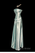 Green Bodycon Dresses Strapless Satin Long Formal Prom Dresses Simple Evening Dresses