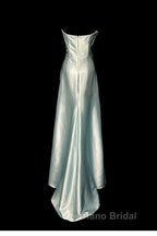 Green Bodycon Dresses Strapless Satin Long Formal Prom Dresses Simple Evening Dresses