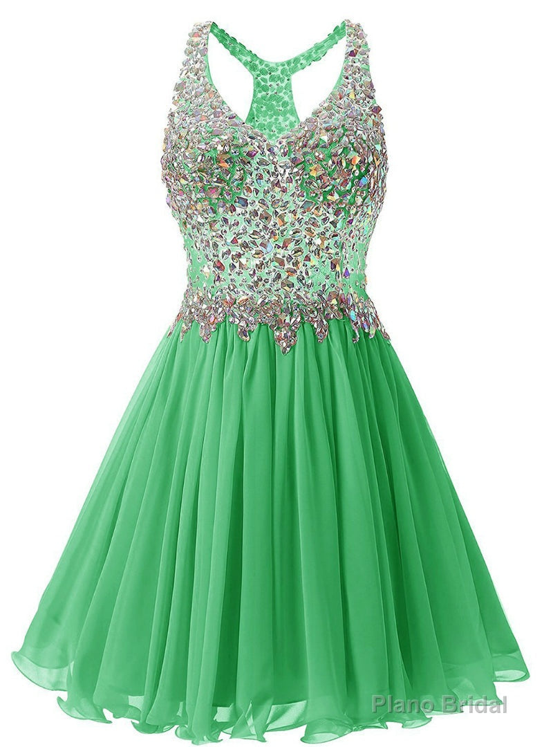 Green Chiffon V-neck Homecoming Dress Main image