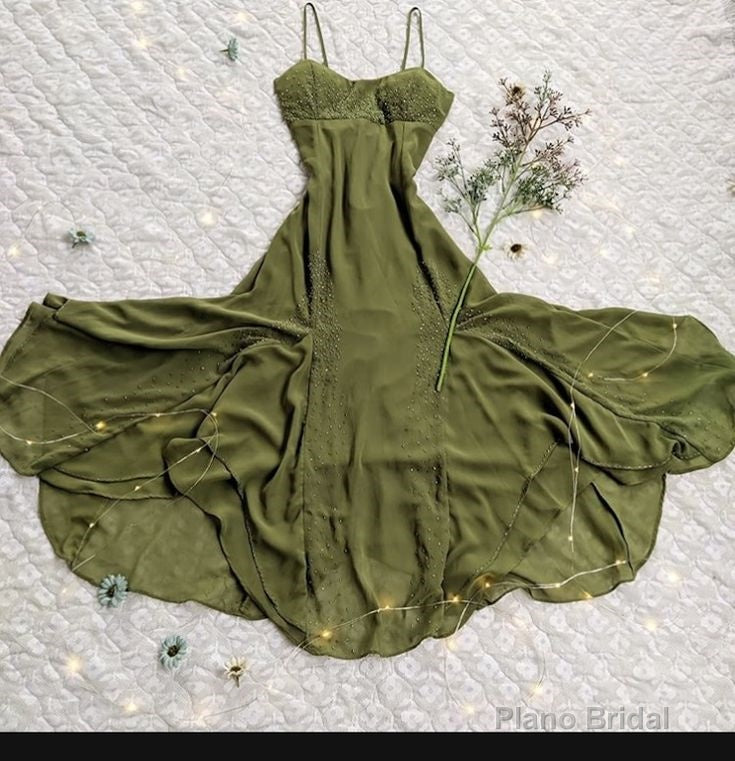 Green Evening Dress, Chiffon Formal Gown, New Prom Dress Main image