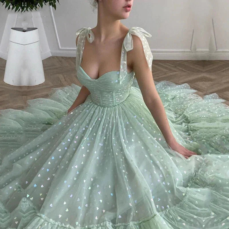 Green Shiny Sequins Midi Homecoming Dresses Party Dresses Formal Prom Dresses