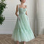 Green Shiny Sequins Midi Homecoming Dresses Party Dresses Formal Prom Dresses