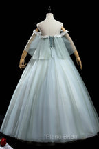 Green Lace Long A-Line Off the Shoulder Formal Prom Dresses, Evening Party Dresses