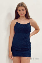 Green Lace Tight Homecoming Dress
