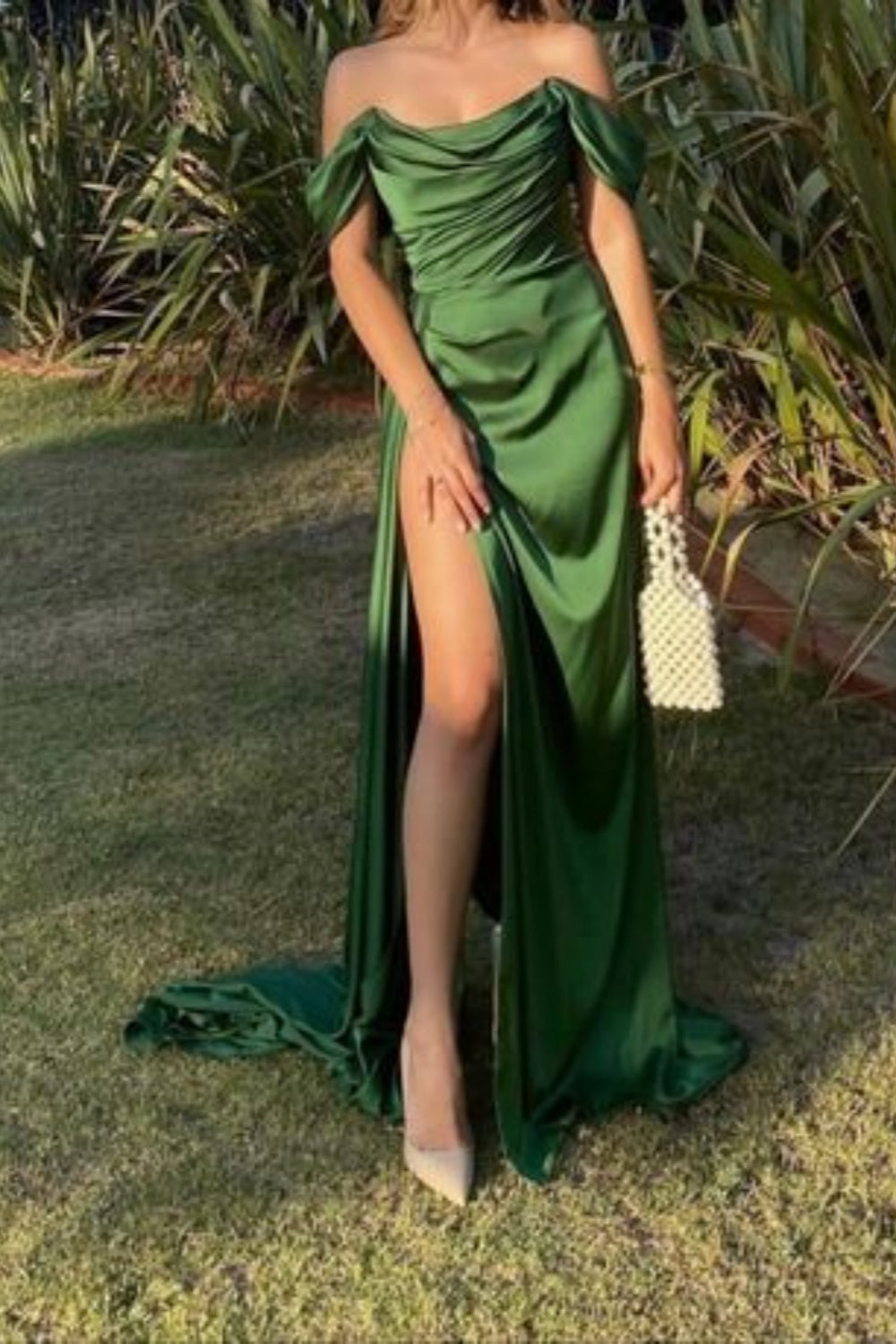 Green Fashion Satin Long Formal Prom Dresses Formal Evening Dresses Graduation Dresses Secondary image