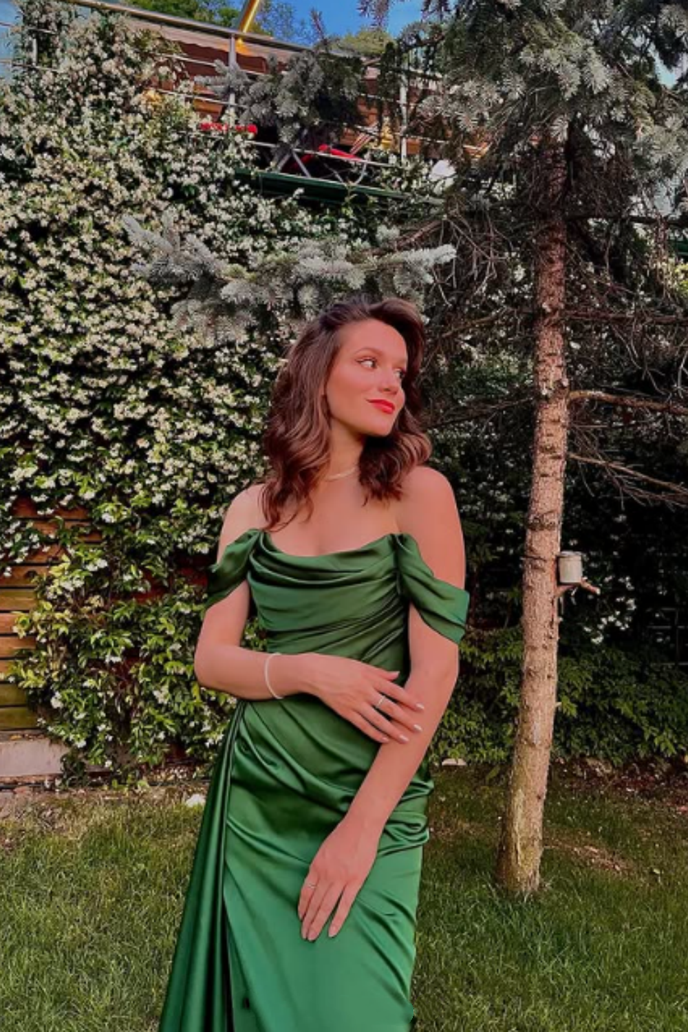 Green Fashion Satin Long Formal Prom Dresses Formal Evening Dresses Graduation Dresses