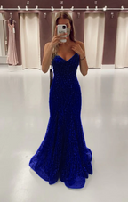 Green Long Mermaid Formal Prom Dresses Formal Evening Gowns