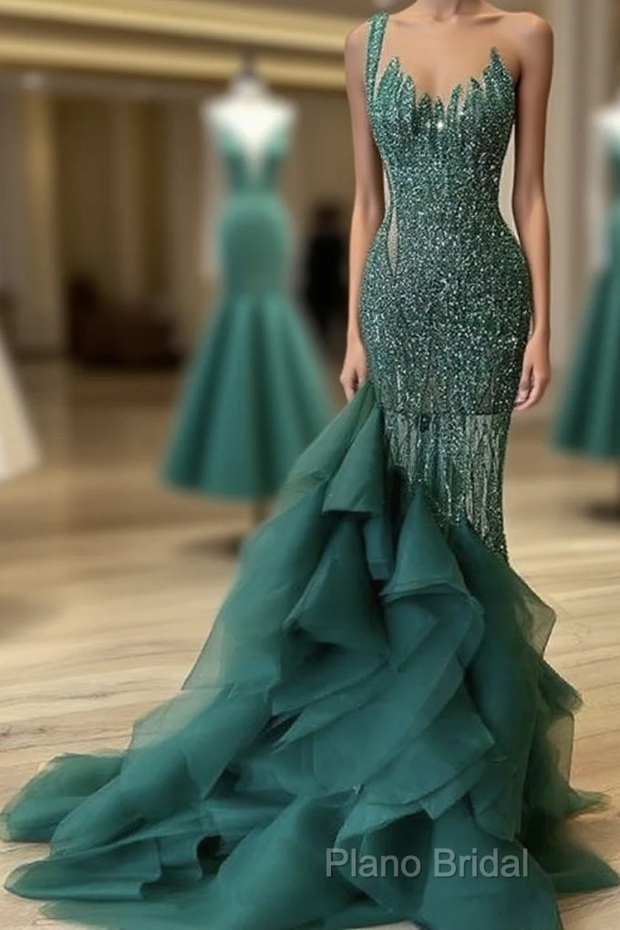 Green Long Formal Prom Dresses Sexy Formal Gown
