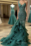 Green Long Formal Prom Dresses Sexy Formal Gown