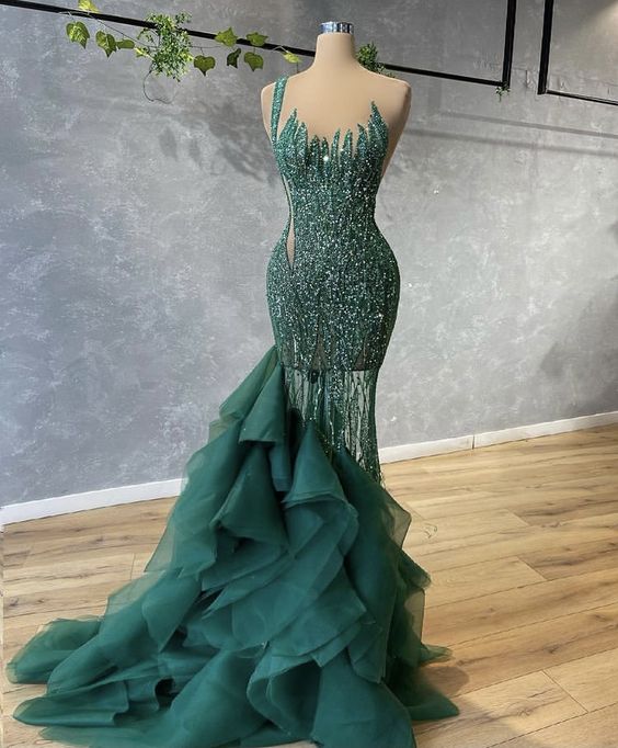 Green Long Formal Prom Dresses Sexy Formal Evening Gown Main image
