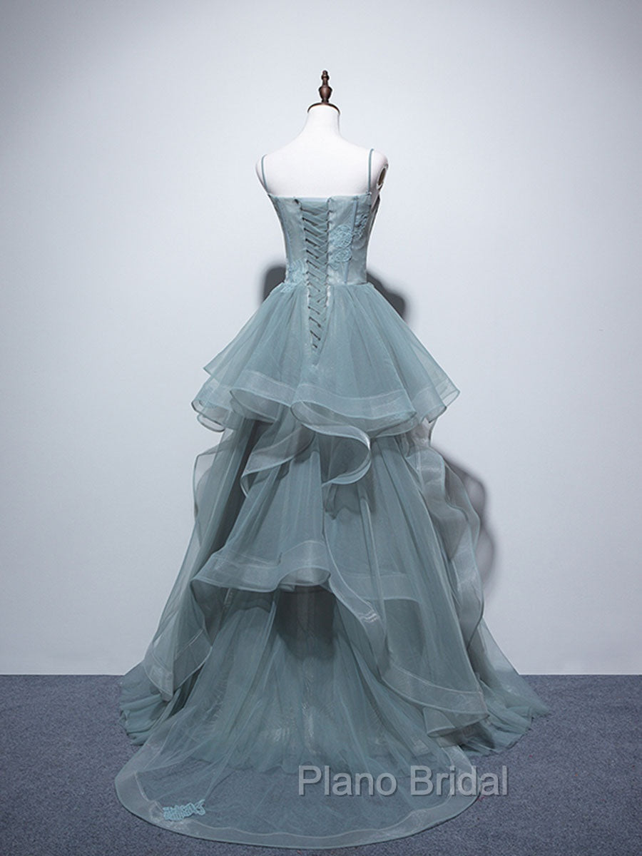 Green Long Formal Prom Dresses, Green Formal Graduation Dresses With Lace