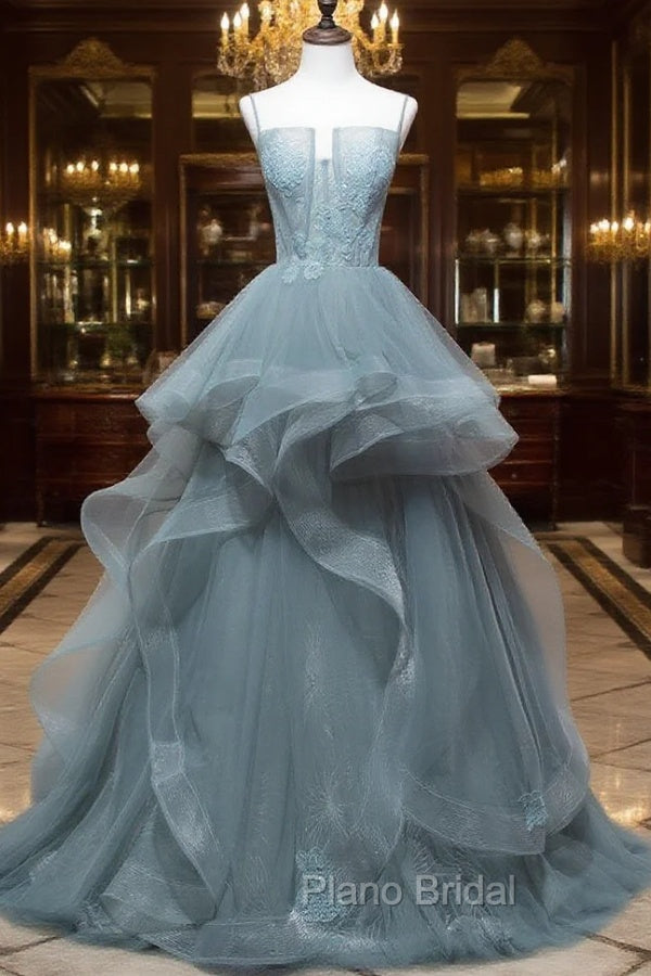 Green Long Formal Prom Dresses, Green Formal Graduation Dresses With Lace Main image