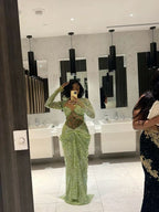 Green Long Formal Prom Dresses Mermaid Formal Evening Dresses