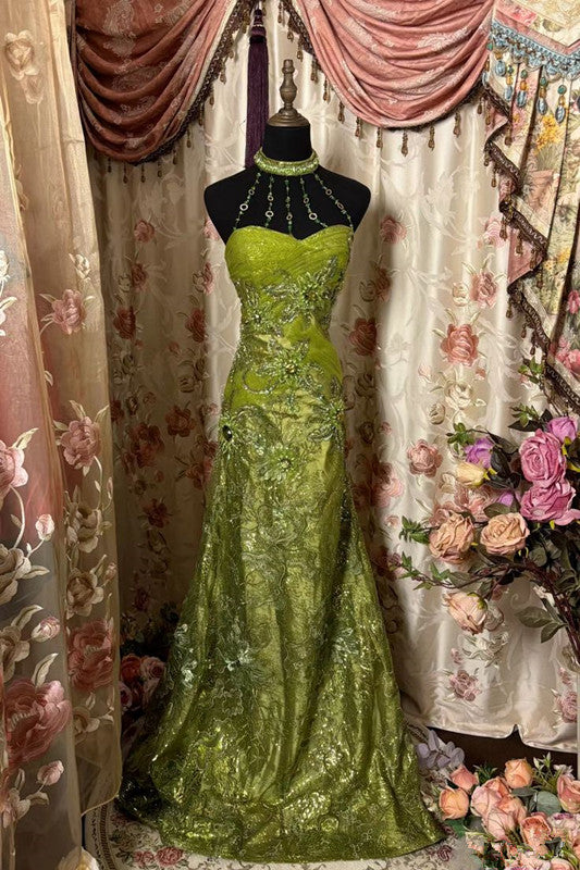 Green Mermaid Long Formal Prom Dresses,Long Formal Evening Gowns