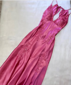 Green Mermaid V Neck Appliques Satin Open Back Long Formal Prom Dresses Outfits