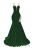 Green Prom Dresses Sexy Mermaid Women Evening Dress Sleeveless Open Back