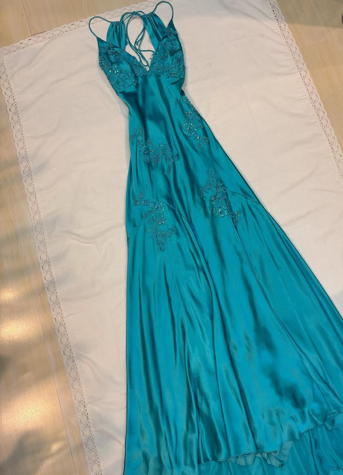 Green Satin A Line Long Formal Prom Dresses Formal Party Dresses
